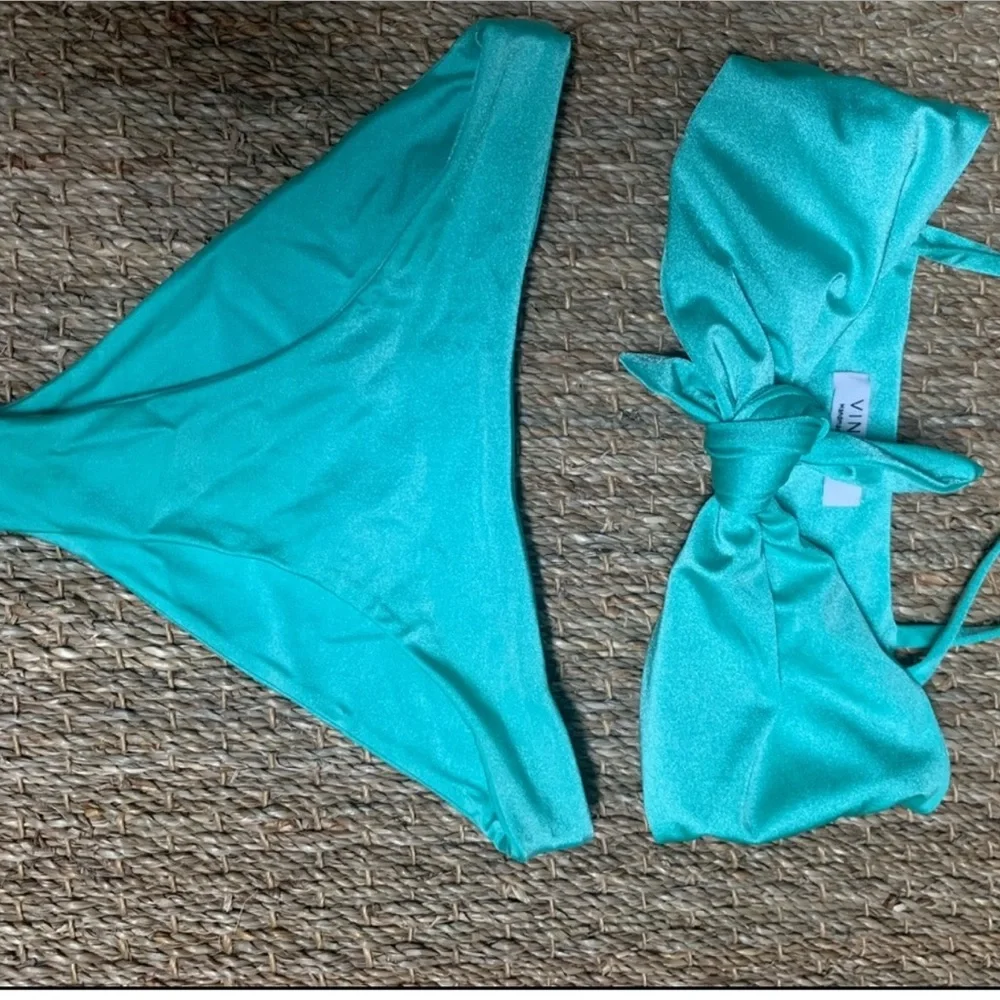 Vincija Australia tie front turquoise bikini XS - Picture 2 of 4